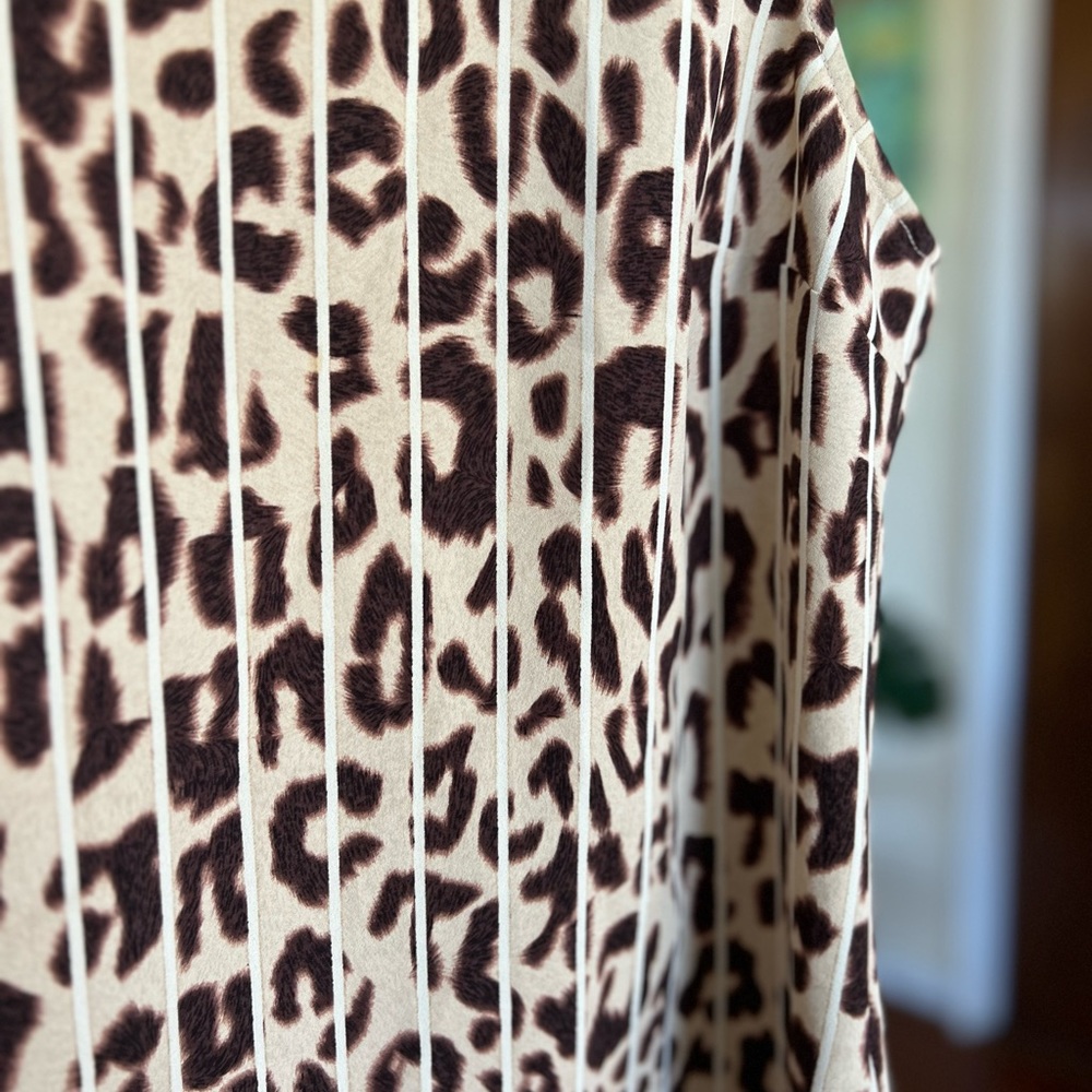 Cabi Leopard Ginger Bow Tank Top Blouse Animal Print Brown 3070 Sz M - Picture 7 of 8